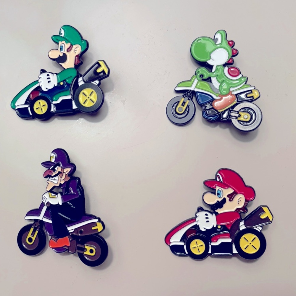 Nintendo Super Mario Bros. Mario Cart Enamel Pin set of 4